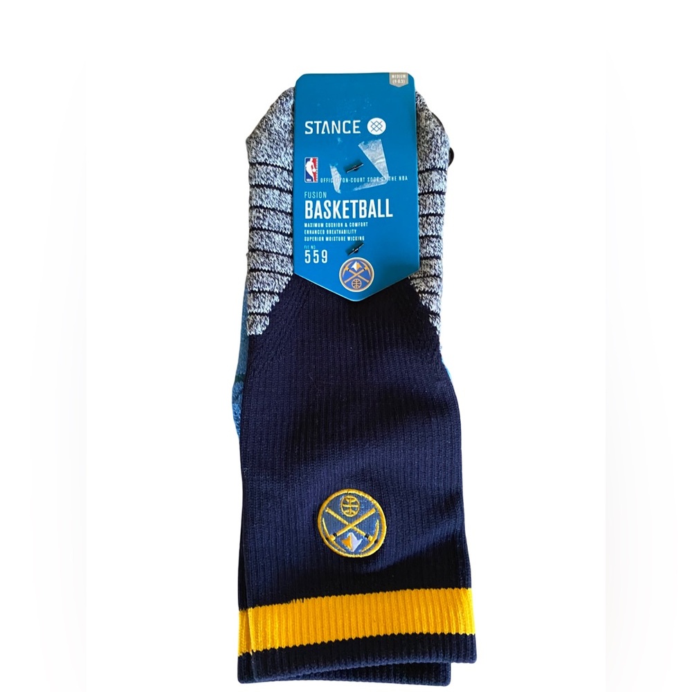 Stance 559 Fusion Crew NBA Denver‎ Nuggets Basketball Sock (Size M[6-8.5])